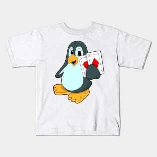 Penguin with Poker cards Kids T-Shirt